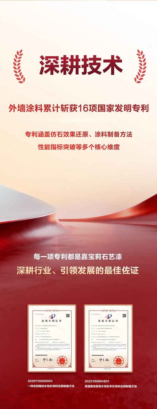 16项国家发明专利，嘉宝莉稳坐别墅外墙涂料「领军者」！