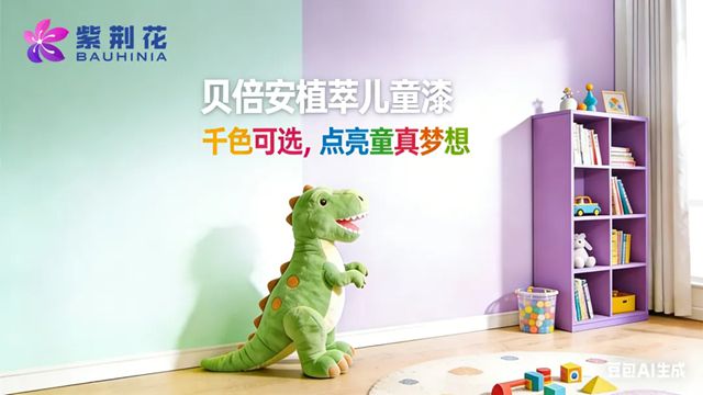 紫荆花贝倍安植萃系列儿童漆，生物基配方，儿童房的安心之选！