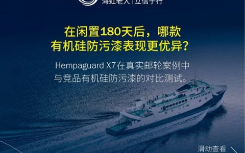 180天停航，直接对比。海虹老人Hempaguard X7获胜。