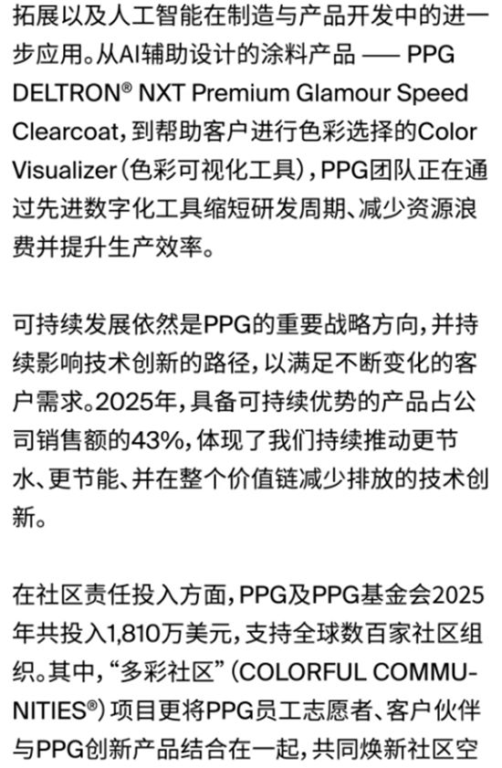 PPG 发布2025年度报告