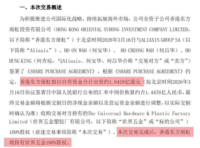 1.45亿吞香港60年“锚牌”！防水龙头变全球玩家，东方雨虹海外突围太燃了