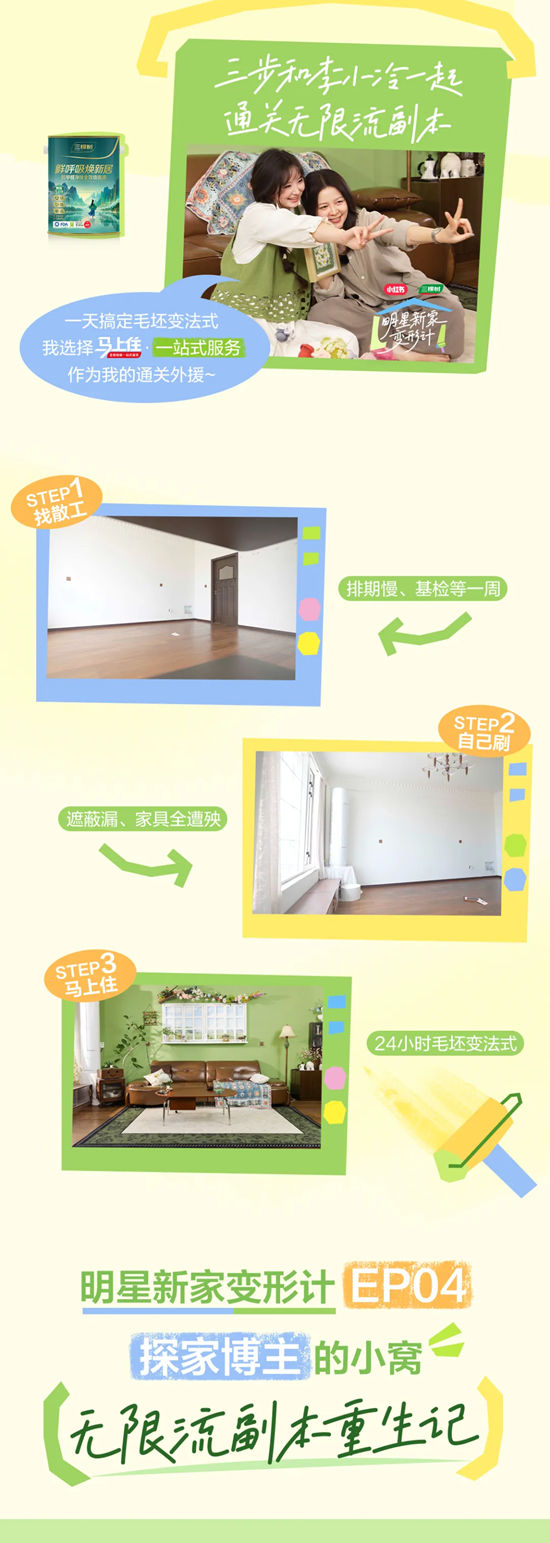 三棵树 × 小红书《明星新家变形计》实景改造系列微综第四期上线