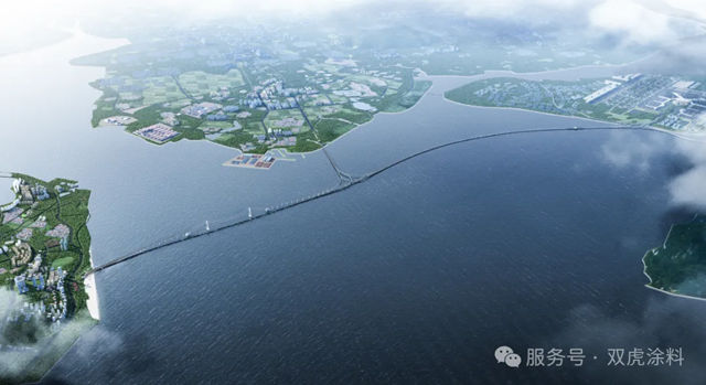 匠心铸防线，守护连心桥丨双虎涂料护航厦金大桥钢护栏工程！