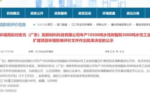 总投资6.8亿元！广东这个万吨级水性涂料项目迎来关键进展