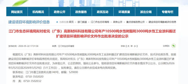 总投资6.8亿元!广东这个万吨级水性涂料项目迎来关键进展