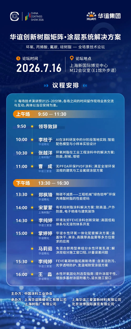 华谊创新树脂矩阵·涂层系统解决方案论坛