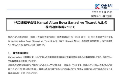 持股比例提升至74%！亚洲涂料巨头为何密集强攻这个市场？