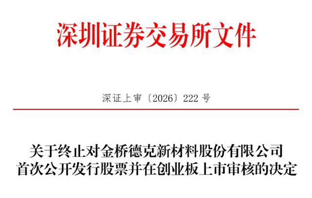 又一家涂料企业上市梦碎!金桥德克撤回创业板IPO申请