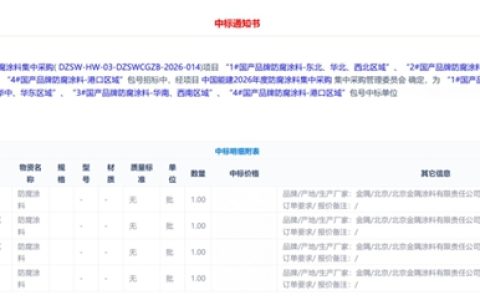 金隅涂料成功中标中国能建2026年度集采，深耕工业防腐再谱新篇！