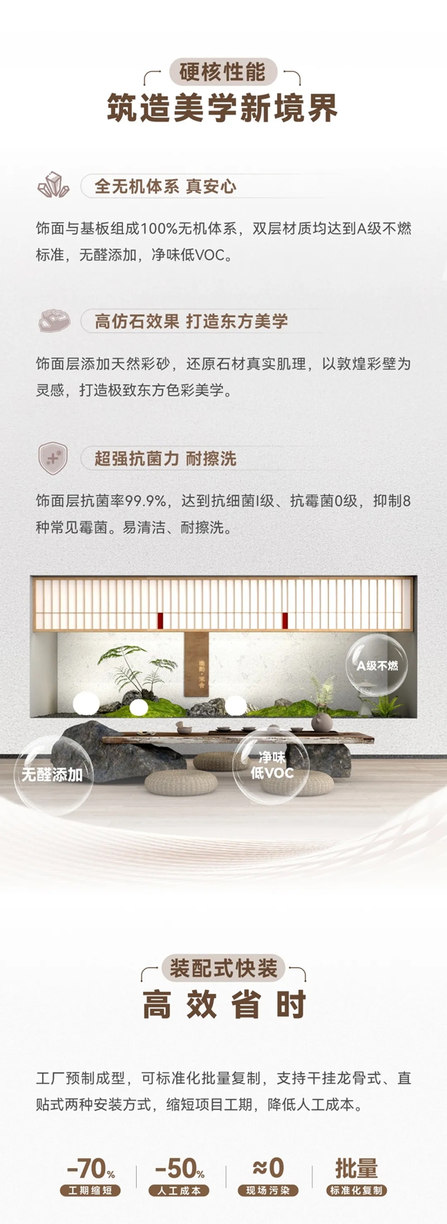 三棵树创新研发仿石漆快装板，开启装配式内装新选择
