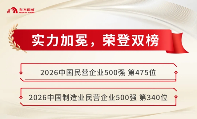 荣登双榜丨东方雨虹上榜2026中国民营企业500强、制造业民营企业500强