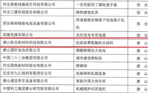 标杆凯伦 | 抗流挂聚氨酯荣获“河北省制造业单项冠军”！