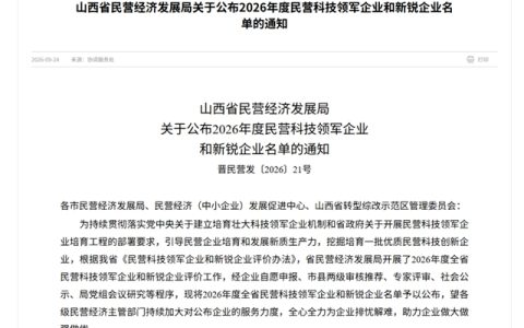 华豹山西公司荣膺2026年度山西省民营科技领军企业