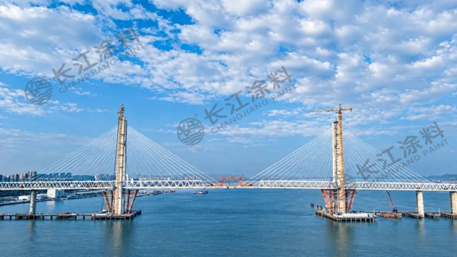 长江涂料超耐候重防腐体系配套杭州湾跨海铁路大桥世纪工程