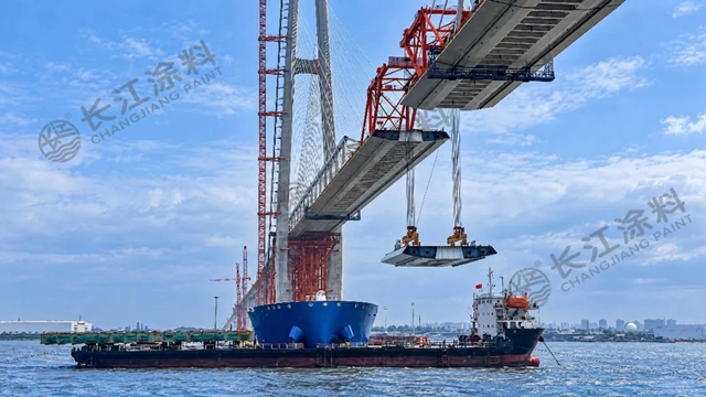 长江涂料超耐候重防腐体系配套杭州湾跨海铁路大桥世纪工程