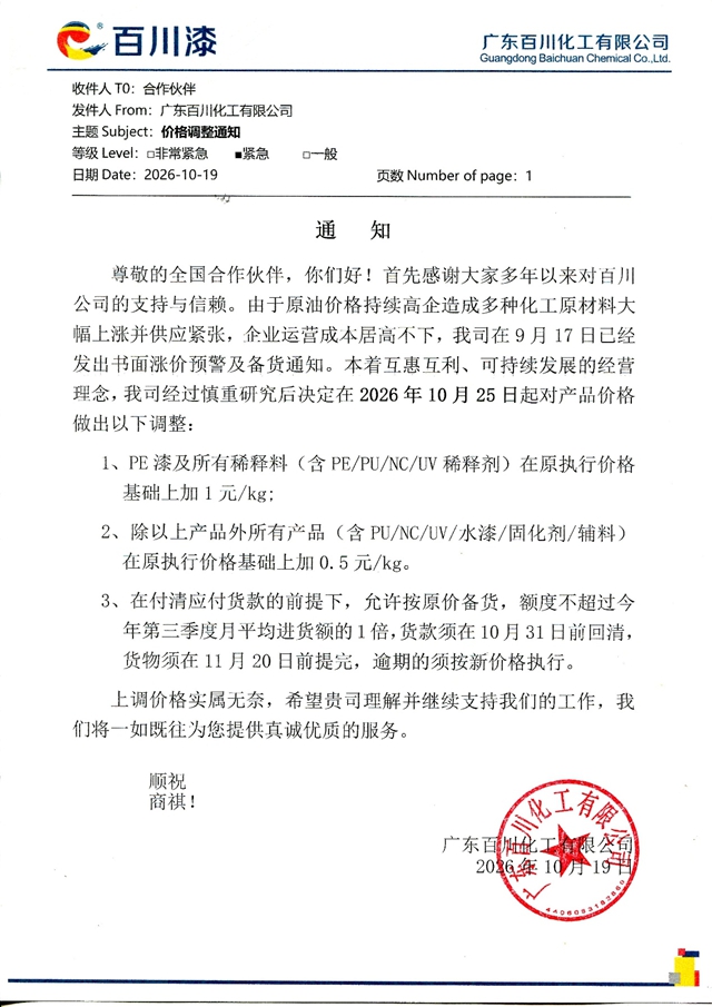 东方雨虹/嘉宝莉/展辰/巴德士/北新/科顺/百川集体涨价，不排除“再涨”的可能！